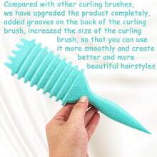 Professional Detangling Brush For Curly Hair - Wide-Tooth Comb For Defining Men & Women's Curls, Reduces Breakage & Frizz, Smooth Styling (Green, 1 Count) - Màu xanh lam - Xem 4