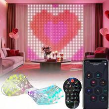 Smart Light Curtain, 9.84 X 9.84 Ft, Featuring 400 Integrated LED Bulbs. Equipped With A Smart Remote Control And App-Based Functionality, It Supports Text Animation Programming, Music Synchronisation, And Timer Settings. An Ideal Choice For Festive Decorations And Party Arrangements, It Also Makes An Excellent Gift. - 9.84FT/400LED - 查看 1