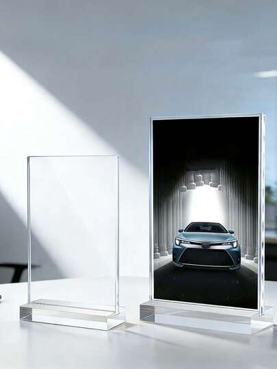 Suporte de acrílico para exibição de pôsteres (1 unidade), ideal para saguão, loja, hotel, clínica, políticas e avisos, suporte promocional, painel de exibição para estande, cardápio publicitário.