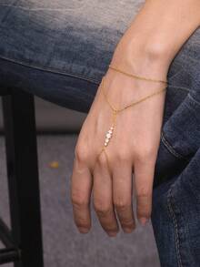 1pc Luxury European & American Design Exquisite S925 Sterling Silver Zirconia Inlaid Finger & Back Hand Chain, Suitable For Women's Daily, Date, Vacation, Wedding, Party Wear, Holiday Gift - Multicolor - View 8