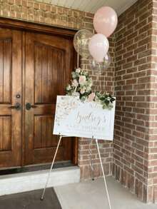 1pc 66in/14.6in Foldable Easel, Baby Shower Sign Easel - Portable Display Stand - 5lbs Capacity, Suitable For Baby Shower Banners And Poster Display, Adjustable Metal Tripod, Floor And Tabletop Easel, Large Adjustable Metal Painting Tripod Easel, Black Base, Easter Gift, Wedding Essential Easel, Instant Floor Poster Stand, Lightweight Collapsible, Birthday Wedding Outdoor Decor - Multicolor - View 10