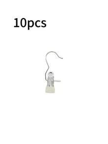 10pcs Stainless Steel Pants Hangers With Clips - Space Saving Clothes Organizer, Metal Design Sturdy Clothing Hanger Clips For Jeans, Shirts And Hats, Efficient Wardrobe Storage, Closet Organizer | Smooth Metal Surface | Hanger Clips - Multicolor - View 13