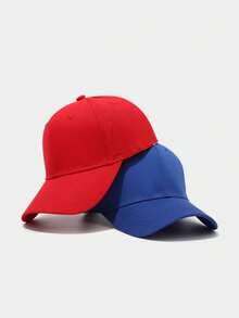 1 szt. Czerwona minimalistyczna czapka baseballowa, regulowana, miękka opaska przeciwpotna, modna, lekka, chroniąca przed słońcem, uniwersalny, klasyczny styl, odpowiednia na spotkania towarzyskie, wakacje, sporty na świeżym powietrzu, do noszenia na co dzień, idealny prezent dla rodziny i przyjaciół - Czerwony - Zobacz 4