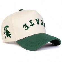 1顶男士STATE卡车帽，个性化字母刺绣棒球帽，街头时尚五片帽，户外防晒休闲帽，适合春季、秋季、旅行、海滩等场合 - 彩色 - 查看 3