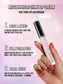 MISSLYN-HOLO SHINE Lip Gloss, Holographic Shine, Long-Lasting, High Gloss, Glitter, Makeup Brand, Suitable For Women & Girls, Perfect For Winter, Ideal For Y2K Retro Fashion, Suitable For Birthday, Valentine's Day, Party, New Year And Other Occasions, Best Colors, Vegan, Cruelty-Free - 17 飛吻 - 查看 2