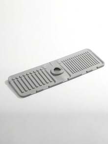 1pc Silicone Drain Mat, Kitchen/Bathroom Sink Splash Guard, Anti-Slip Mat/Rack, Sloped Drainage Mat, Faucet Splash Guard, Silicone Kitchen Sink Splash Pad, Trimmable Washbasin Splash Protector