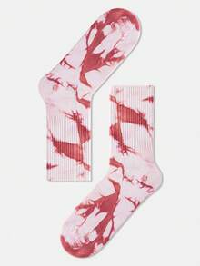 1/5 Pairs Unisex Couples Tie-Dye Tie Dye Graffiti Hip-Hop Artistic Design Combed Cotton Casual Socks, Suitable For Travel, Home, Office, Holiday Gifts, Spring/Summer - Multicolor - View 15