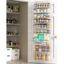 White 9-Tier Over The Door Pantry Organizer Pantry Organization And Storage Metal Hanging Spice Rack Shees Door Home And Kitchen Entials Laundry Room Bathroom Organization - trắng - Xem 1