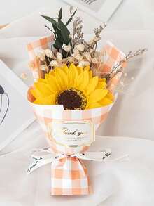 1件装香皂花束，包含玫瑰、向日葵、雏菊等多种花材，香皂花束礼品配件，适合作为情人节、母亲节、婚礼、周年纪念日、节日礼物或情人节礼物。 - 彩色 - 查看 3