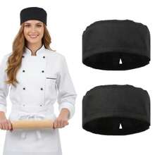 2 Pack Black Chef Skull Cap Unisex Chef Hats Adjustable Kitchen Cooking Caps With Breathable Mesh Top Black Extra Large Size For Men And Women - như hình ảnh - Xem 8