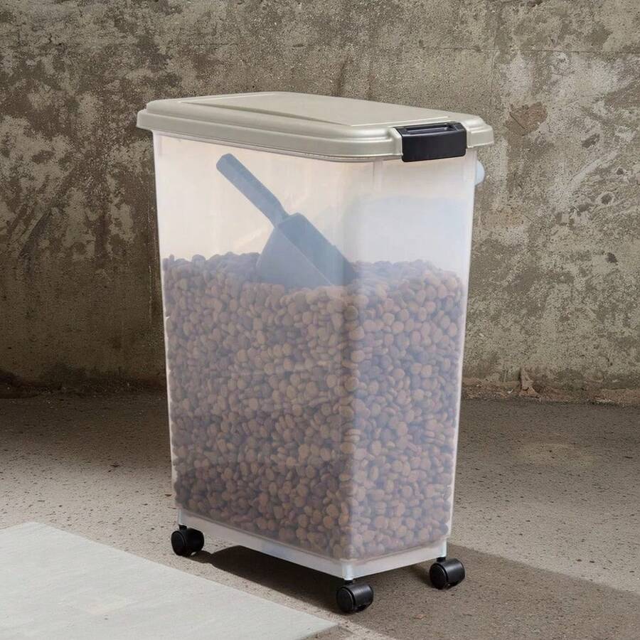 Pet Food Storage Container For Dogs And Cats, 37.5 Pounds Capacity With Airtight Seal And Included Scoop - Multicolor - View 1
