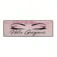 1pc Galentines Pajama Party Theme Large Pink Glitter Eyelash Design With Hello Gorgeous Cursive Lettering Pattern Area Rug/Runner Rug - Durable, Washable, Easy-Clean, Rectangular Design Walkways, Hallways, Bedroom, Living Room, Dining Area, Laundry Room, Home Decor, Room Decor, Rugs Living Room, Hallway Decor, Hallway Runner, Valentine's Day Gift For Wife - Kiểu 1 - Xem 13
