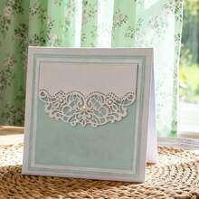 创意蕾丝切割模具、DIY剪贴簿相册和压花模板、贺卡制作工具、卡片纸切割工艺品、礼品卡制作模板模切。 - 銀色 - 查看 8