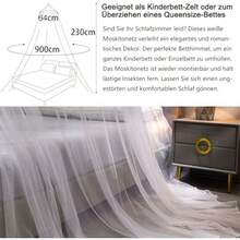 Mosquito Net Bed Canopy Mosquito Net For Single/Bedroom Insect Net Protection For Bed And Home TravelIndoor And Outdoor Mosquito Prevention White - White - View 2