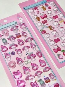 1个彩色透明水晶质感旋律3D贴纸，可爱DIY手机壳装饰 - 彩色 - 查看 2