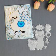 Creative Alpaca Cutting Dies, DIY Scrapbooking Album And Embossing Stencil, Greeting Card Making Tool, Card Paper Cutting Crafts ,Gift Card Making Template Die Cuts. - Silver - View 7