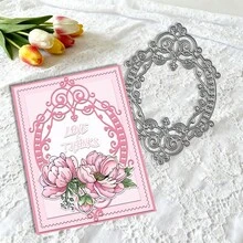 Creative Lace Cutting Dies, DIY Scrapbooking Album And Embossing Stencil, Greeting Card Making Tool, Card Paper Cutting Crafts ,Gift Card Making Template Die Cuts. - Silver - View 3