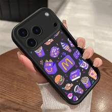 McDonald's Cartoon 2026 Happy New Year phone case suitable for  S25 S24 S23 S22 FE PLUS ULTRA  gift for friends, family,Sleek and Grand Protective Lens Phone Case with Anti-Slip and Shockproof Features, Tianyan Staircase Design - Carcasa escalonada - Negra - FZDMCIMcDonald's - Ver 4