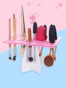 Suporte dobrável para secagem de pincéis de maquiagem, projetado para maquiadores, suporte para limpeza e secagem de pincéis de maquiagem e pintura, suporte para armazenamento e secagem de ferramentas de beleza, uso comercial e doméstico. - Multicolorido - Ver 4