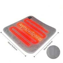 1pc Rapid Heating Seat Cushion, Smart Multi-Level Temperature Control, Large Heating Area, Warm For Outdoor Activities, Refined Fabric, Dotted Anti-Slip Design, Compact & Portable, Suitable For Camping, Fishing, Seat Heating, Office And More Scenarios - Light Grey - View 8