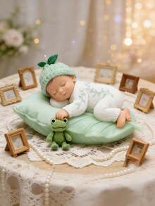 高品质硅胶模具，专为宝宝安睡而设计——非常适合制作蜡烛和树脂制品，呈现出精致细节的迷人宝宝图案。是照护者的理想之选。可作为宝宝出生装饰品，也是母亲节的礼物。 - 白色 - 查看 6