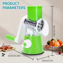 3pcs Interchangeable Blades Handheld Rotary Cheese Grater And Vegetable Slicer - Kitchen Set - For Grating Cheese, Potatoes, Zucchini, Nuts And Chocolate - Multicolor - View 11