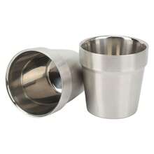 Pack Of 2 Double-Walled 180ml Stainless Steel Thermal Mugs For Camping And Hiking. - Silver - View 8