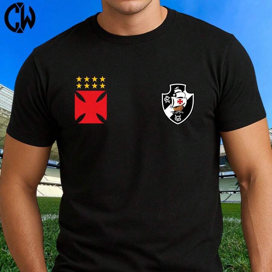 T-Shirt With Vasco Symbol And Shield - Premium Release - Black - View 1