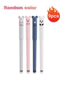 Bộ 4/7/9 bút bi mực đen có thể xóa, mực xanh dương, kèm tẩy, thiết kế dễ thương, ngòi 0.5mm, thân nhựa nhẹ, hộp đựng bút họa tiết đáng yêu, bộ quà tặng văn phòng phẩm, có thể thay ruột, văn phòng phẩm hoạt hình sáng tạo, viết trơn tru, thích hợp để ghi chú, lên kế hoạch, giải ô chữ, nhẹ và nhanh khô, lý tưởng cho văn phòng, viết, ghi chú và luyện thư pháp - Hoàn hảo cho mùa tựu trường. - Nhiều màu - Xem 15