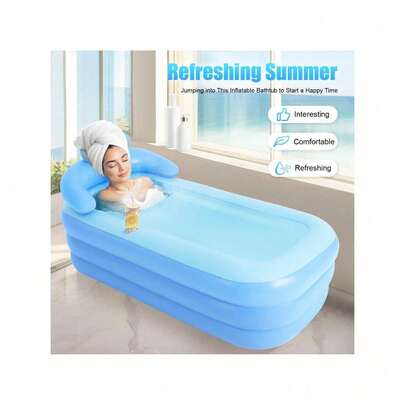 Folding Portable Adult Inflatable Bathtub Spa Warm Bath Tub Blow Up PVC