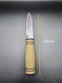 Cuchillo táctico con mango ergonómico texturizado, ideal para actividades exteriores y camping. - Caqui - Ver 5