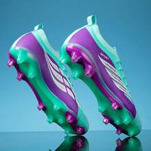 Professional Football Shoes For Men, Women, Youth, School, Match, Training, TPU Studs, Seamless Lace-Up Adult Football Sports Shoes - Cadet Blue - View 2