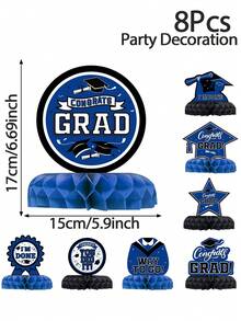 8pcs/Set Graduation Honeycomb Ornaments For Graduation Decor Table Centerpiece , 2026 Graduation Honeycomb Decorations Paper Ornaments, Room Decor, Home Decor, Celebration Graduation Party Room Table Background Decoration, Graduation Season Party Favor Gifts, Graduation Photo Props, Congrats Graduation Party Supplies, Easter Valentine's Day - Graduation Season - View 11