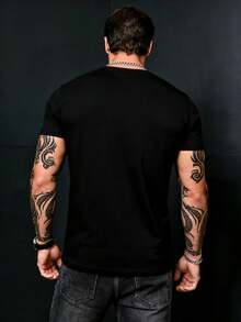 Pink Panther Rata Rosa en traje elegante 100% algodón Hombre corte holgado Camiseta de verano Camiseta casual Varias camisetas como regalo para la familia Estilo Y2K - Negro - Ver 2