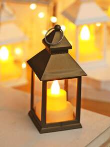 1pc Vintage Home Decor LED Lantern Light, Battery Included, Portable Wind Lamp, Suitable For Holiday Room Tabletop Decor, Wedding Party Festival Decoration Lights, Bedroom Candle Lantern. Hanging Lantern, Black Lantern Light - Màu vàng - Xem 14