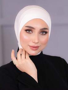 1件装时尚休闲优雅速戴头巾帽，经典简约风格，柔软透气的莫代尔面料，多功能针织头巾，适合日常生活、节日、聚会、祈祷等场合。 - 多色 - 查看 4