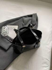 Fashionable & Simple Large Capacity Commuter Tote Bag - Black - View 3