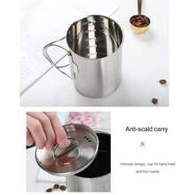 500ml Stainless Steel Camping Mug With Lid, Rust Resistant, With Scale And Collapsible Design For Hiking And Outdoor Adventures.