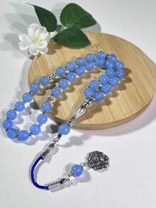 New 33pcs 8x11mm Muslim Prayer Beads Tasbih Rosary Bracelet, Monochrome Everyday Wear - Multicolor - View 6