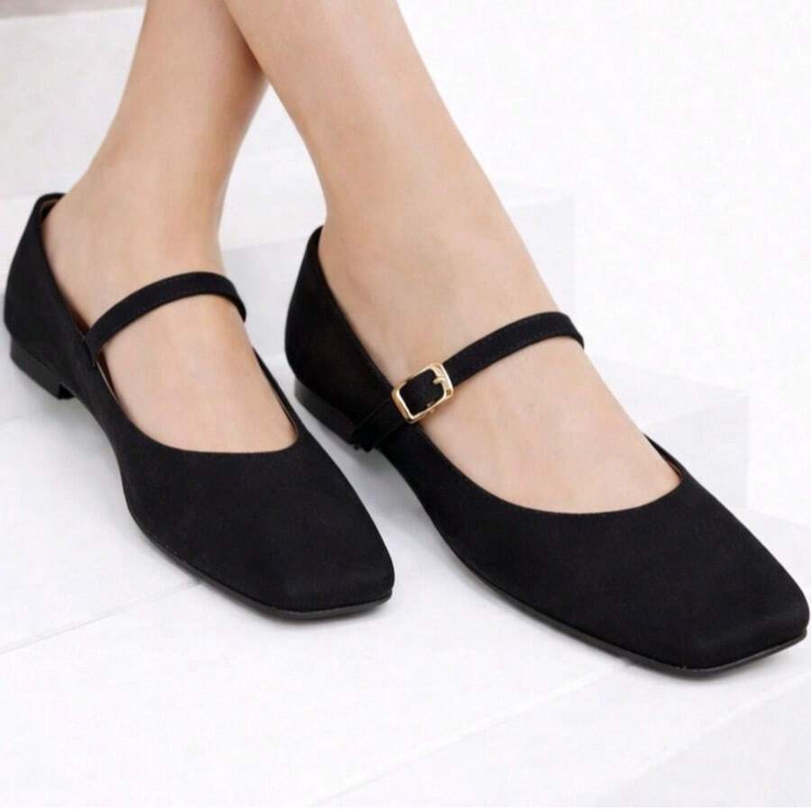 Doll Shoes Women's Vintage Buckle Shoes - 黑色 - 查看 1