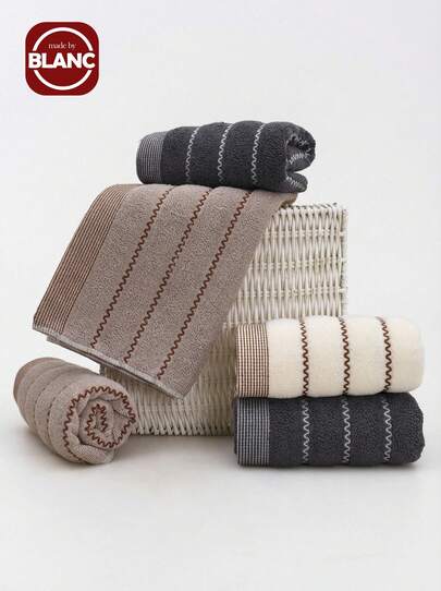 1/3/6/8 Pcs Towels, Minimalist Striped Pattern,13.38"X29.52", Suitable For Men, Women, Couples, Adults, Face Washing, Hand Drying, Home Use, Absorbent, Quick Dry, Color Fast, Applicable For Bathroom, Hotel, Gym, Travel, Kitchen, Barbershop, Salon Home Bathroom Decor Back To School For Beauty Salon Home Bathroom