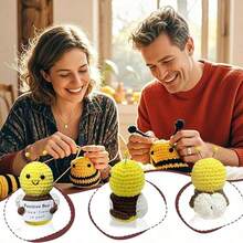 1 Stück Mini Plüsch Bienen Puppe, handgefertigte Häkelarbeit Dekoration, Aufmunterungsgeschenk geeignet für Freunde, Kollegen, Teenager, Studenten, Lehrer, Muttertag - Verschiedenfarbig - Übersicht 4