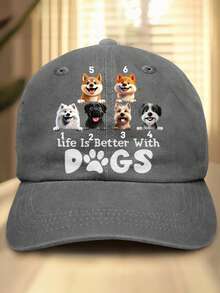 Custom-Made Personalized Hats, Featuring Multiple Names And Photos, Custom Pet Photos, Dog Photos, A Retro Washed Style, Five Color Options. Perfect For Dads, Father's Day Gifts, Birthday Gifts, And Stylish Items. Gifts For Pet Lovers - Multicolor - View 17