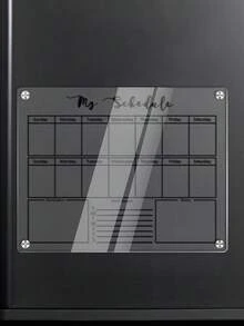 1 套磁性亚克力白板，磁性冰箱贴备忘录计划展示板，图案字体模板，透明白板，适用于计划展示、备忘录、日历（包含 6 支白板笔、磁性螺丝） - 白色 - 查看 9