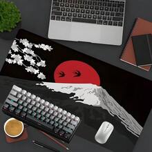1PC Mount Red Sun & Sakura Desk Mat, Fashion Design Extended Mouse Pad For Office & Gaming, Aesthetic Desktop Protection Pad, Washable Rubber Pad Non-Slip Lock Edge Multi-Size Mouse Pad Suitable For Home Office, Good Gift For Family And Friends - Color - View 7