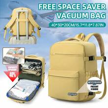 Myco Sac à dos de compression sous vide, sac de cabine pour avion, sac à dos pour avion, sac à bandoulière Ryanair 40x30x20, sac à dos de voyage léger pour femme, sac à dos minimaliste 2026 pour étudiants du collège, grand sac de voyage rafraîchissant pour hommes, sac à dos pour ordinateur portable et randonnée, cadeau de rentrée scolaire en nylon - Multicolore - Voir 10