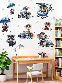 1张/2张 - 壁纸 - [动物] 男孩儿童房装饰 家居自粘婴儿房装饰 女孩房装饰壁纸 可移除墙贴 个性化礼物 墙面装饰 客厅、女孩卧室、窗贴 - 可爱创意墙面装饰 儿童房装饰 卧室装饰 - 彩色 - 查看 5