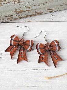 1 Đôi bông tai nữ lấy cảm hứng từ thể thao, kiểu dáng cổ điển, hình nơ bằng acrylic, dùng trong bóng chày, bóng đá, bóng rổ, bóng mềm, phụ kiện ngày thi đấu, quà tặng cho người đam mê thể thao. - Nhiều màu - Xem 8