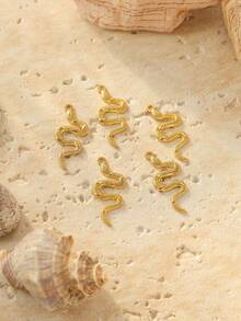 3pcs/Pack 304 Stainless Steel 12 Zodiac Snake Shaped Accessories, Niche Elegant DIY Necklace Bracelet Pendant - Snake Accessories - View 6