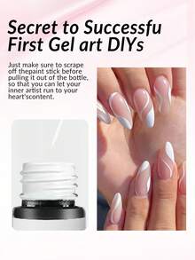 1 Bottle Classic White Gel Nail Polish, Suitable For French Manicure, Can Be Removed Under UV Light, Suitable For Nail Salons - White - View 6